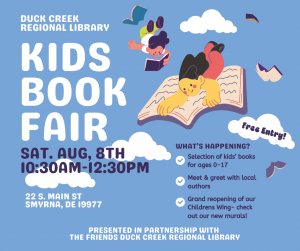 kids book fair, aug 8 2026 10:30am-12:30pm